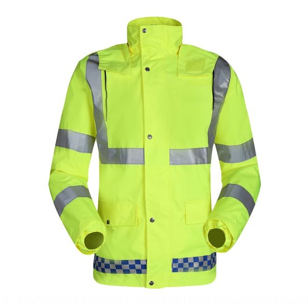 

reflective rain traffic road rescue fluorescent yellow suit riding suitcoat cycling suit night riding waterproof coat