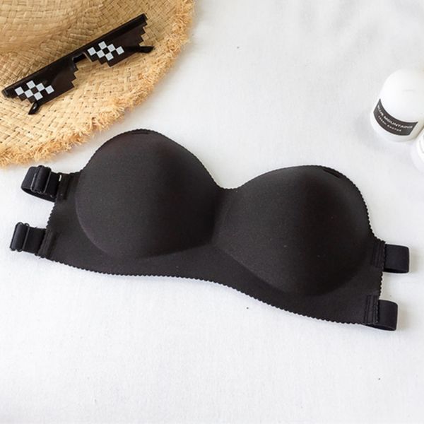 

seamless wire strapless bras summer fashion bra breathable lingerie invisible bras, Red;black