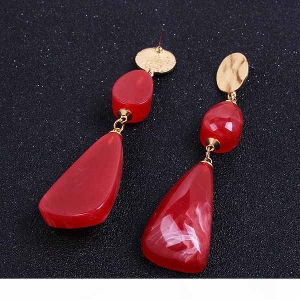 

exaggerated women's big-name resin long earrings fashion social ladies fan jewelry pendant wholesale, Golden