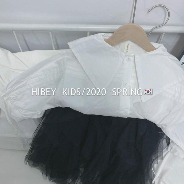 

2020 лучших продажи ребенок девочка рубашки моды весна дети блузка 3-8t, White;black