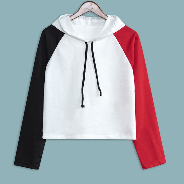 

мода женского длинного рукав толстовка пуловер толстовка печать женской толстовка топы женской одежда, Black