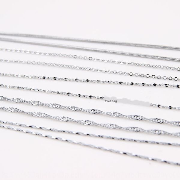 

s925 sterling silver accessories box necklace snake bone melon seeds water wave ingot chain choker women's accessory necklace