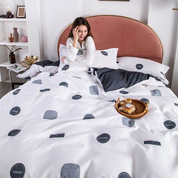 

cotton bedding set 4pcs with duvet cover bed sheet pillowcase children cartoon nordic bed linen set king  full twin size
