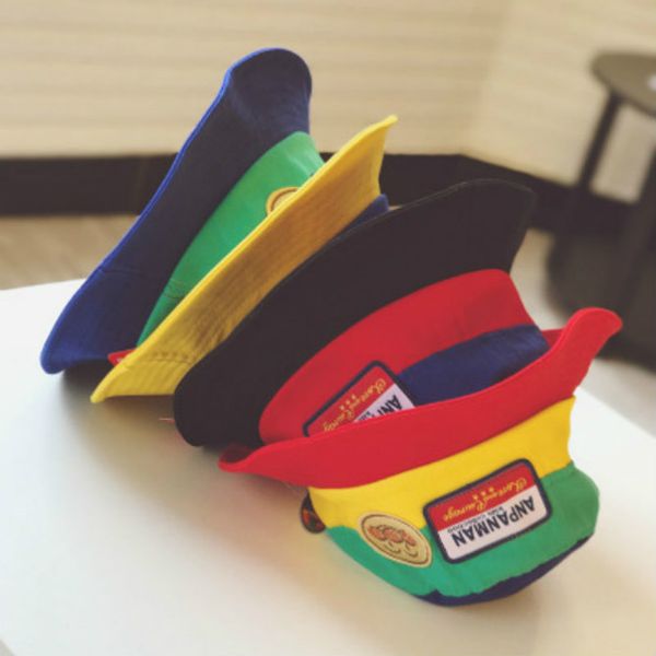 

kids designer rainbow cartoon fisherman hat children boys girls holiday sun hat 2020 new arrival fashion wide brim hats visor 2020, Yellow