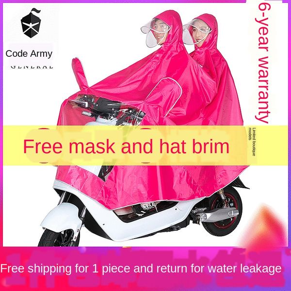 

outdoor bicycle raincoat battery motorcycle vehicle electric vehicle car jumpsuit motorcycle poncho electric car adult, Red;brown