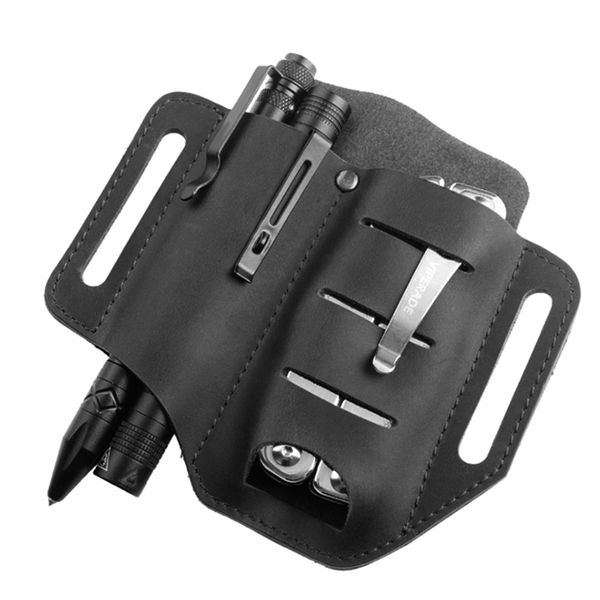 

pu leather multitool holder essential organizer belt pouch pen storage bag outdoor b2cshop