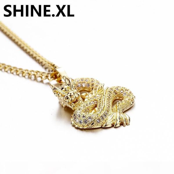 

k hip hop jewelry iced out zircon gold color dragon pendant necklace creative party jewelry exquisite long necklaces for men women, Silver