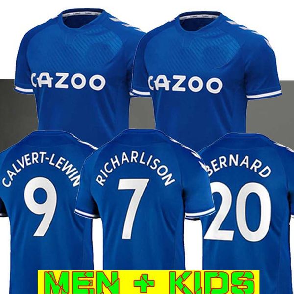 

everton 20 21 soccer jersey richarlison kean sigurdsson football shirts 2020 2021 tosun walcott thailand everton home away men + kids kit se, Black;yellow