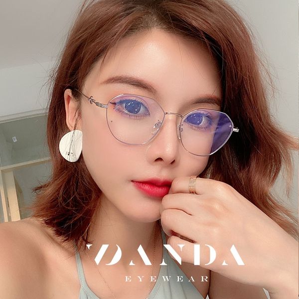 

new men's computer blue-proof multilateral art student plain glasses women's fashion computer glasses 2109, Silver