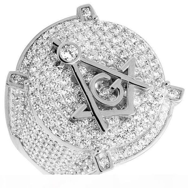 

мужские white gold filled lab diamonds 3d масонский обручальное pinky размер кольца 6-13 y19052201, Slivery;golden