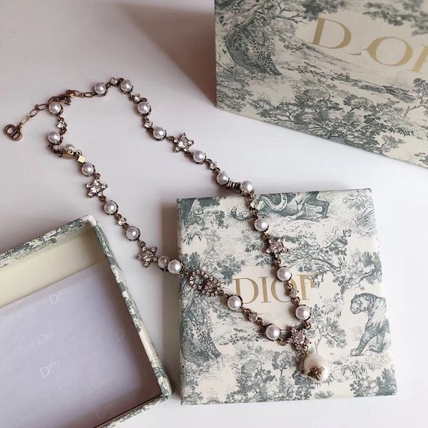 

d home bee pearl star necklace women's ornaments high version, Silver