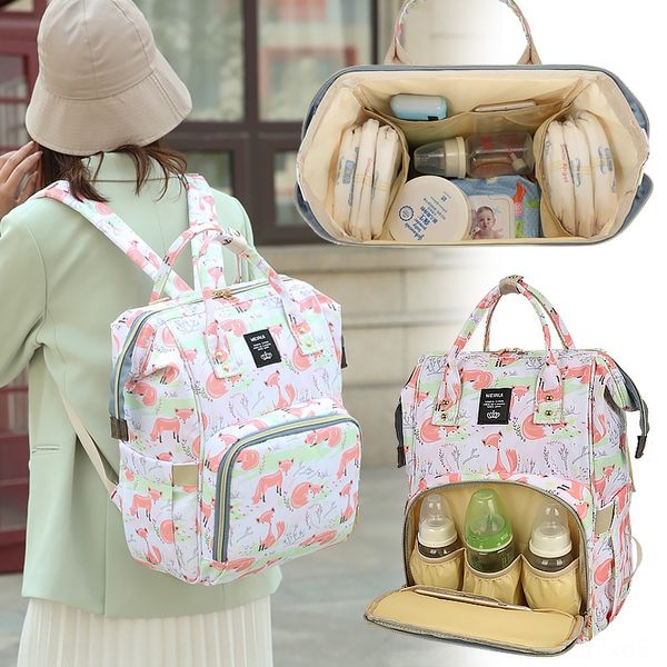 

hevkn 2020 new cartoon mommy bag large capacity portable fashion portable maternal and child diapers multi-functional diaper diaper baby bag