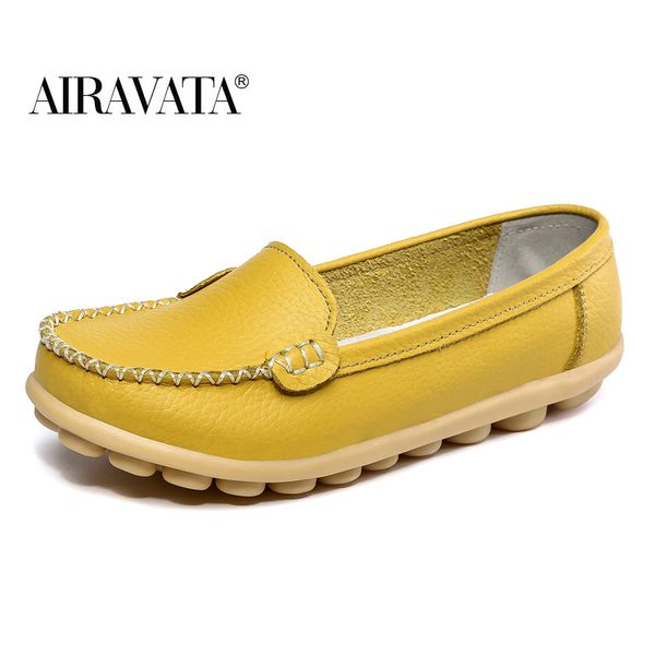 

women's slip on flat leather shoes fashion casual comfortable loafers c14, Black