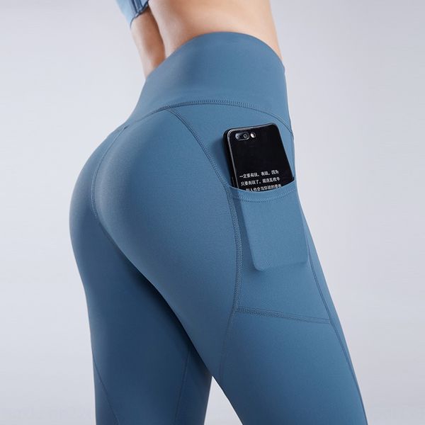 

2020 new stitching line sanding yoga yoga pants stretch slim running sports cropped pants for women spring and summer, Black