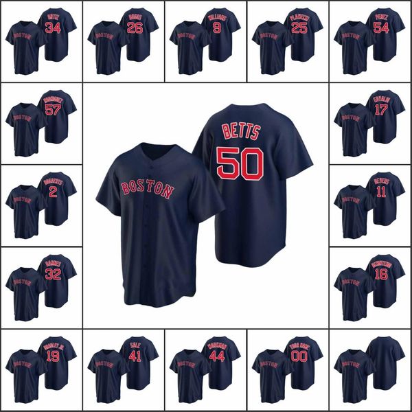 

boston red sox #34 david ortiz 2 xander bogaerts 50 mookie betts men women youth custom navy replica alternate jersey, Black