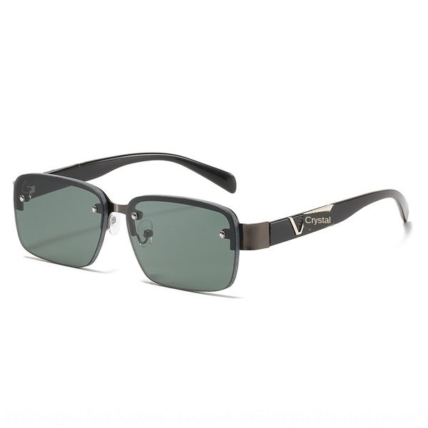 

lucky ankang protective new crystal sun frameless perforated glass plain glasses eye protection cool stone glasses, White;black