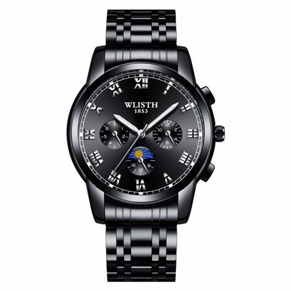 

mens watches full steel casual business watches luminous pointer man quartz wrist watch male clock masculino, Slivery;brown