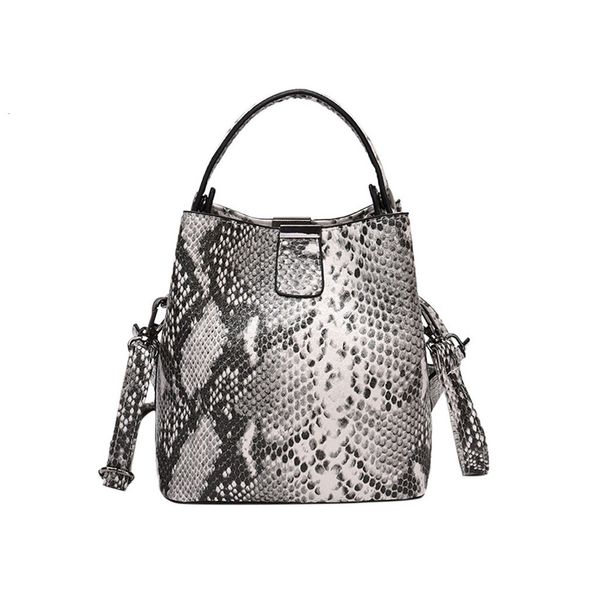 

women bucket bag 2020 snake print pattern square leather bags ladies handbag shoulder fashion wild shoulder messenger bags l5
