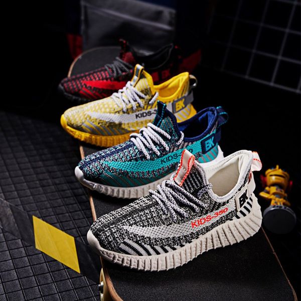 

athletic & outdoor spring autumn fashion children casual sneakers boys girls light breathable running shoes brand sport child shelle sneaker, Black