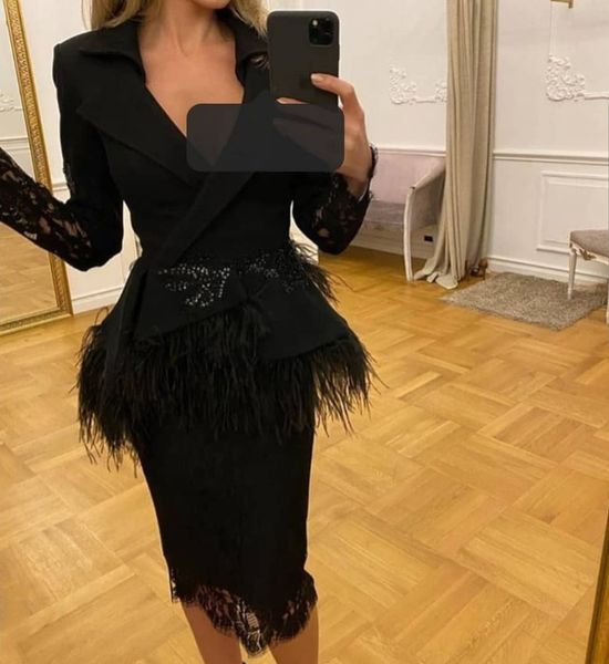 

2021 black mermaid short prom dresses