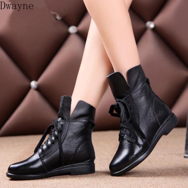 

autumn and winter new flat boots with boots women's flat with retro casual plus velvet warm women's cotton, Black