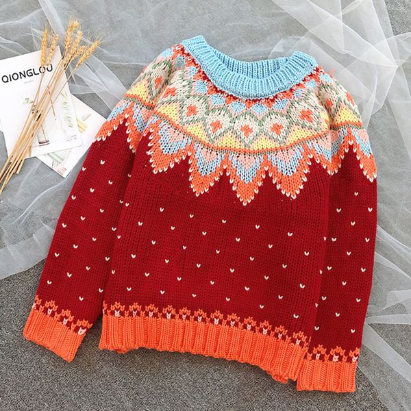 

ewq] 2020 autumn new sweet long sleeve women sweater sweet casual plus size warm printed pullover knitted top, White;black