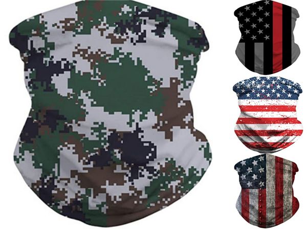 

bandanas 6 pack outdoor headband scarf neck windproof sun protection neck wrist wrap band magic head square scarf#109, Blue;black