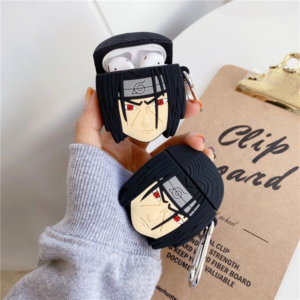 

3d naruto anime itachi case for airpods 2 cartoon earphone case for apple airpods 1 2 cute accessories protective cover fundas