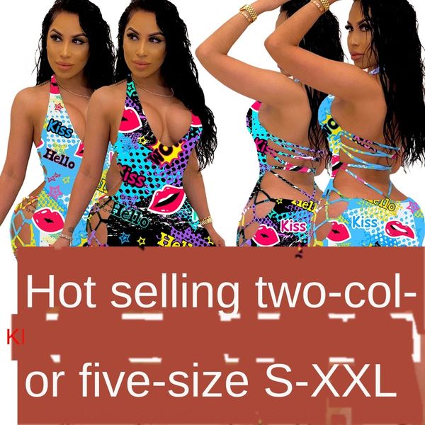

ty1821 women's fashion casual jumpsuit ty1821 women's fashionable printed casual printed jumpsuit, Black;white
