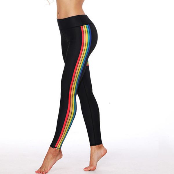 

fashion womens leggings high elasticity printing rainbow skinny workout leggings slim fit casual fitness broadcloth leggings, Black