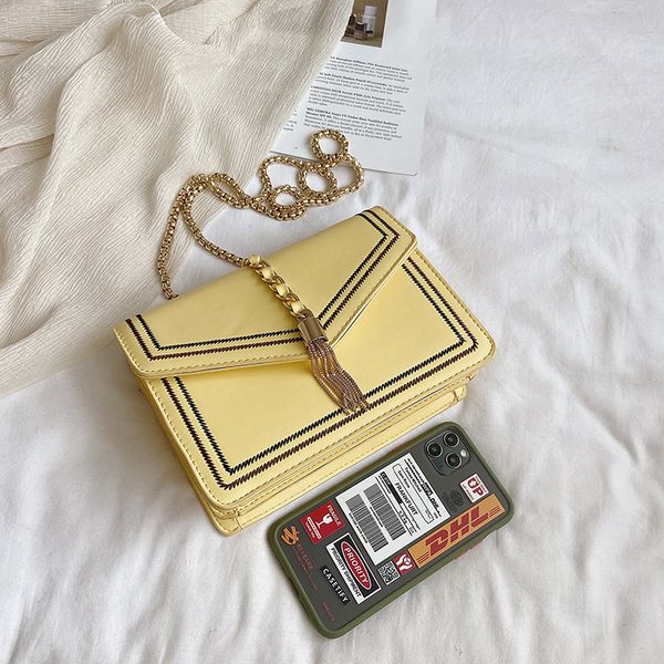 

small fragrance bag 2020 new style korean ins small square bag chain tassel shoulder bag messenger women