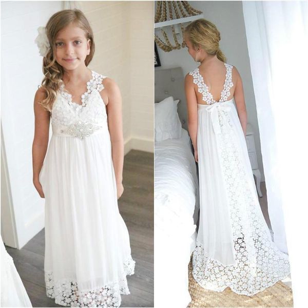 

new white chiffon lace kids formal wear birthday christmas girls pageant wedding party events flower girls dresses custom, Red;yellow