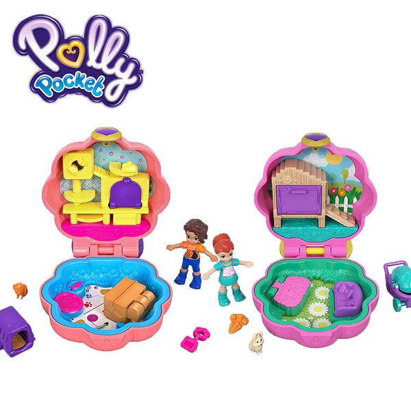 

polly pocket micro series 6 styles mini hidden world scene girl house dolls with polly stick original toys for girls gifts t200712, White