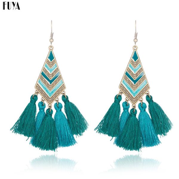 

bohemia earrings for women long cloth tassel earring water drop ethnic earrings vintage handmade jewelry boucle d'oreille brinco, Silver