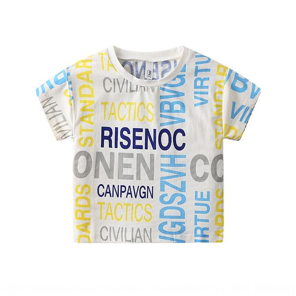 

6nv1d children's short-sleeved 2020 t-shirt flowers and flowers summer new boys' korean-style loose t-shirt for small and medium-s, Blue