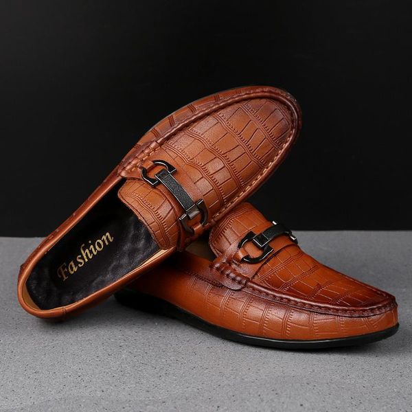 

men loafers real leather shoes fashion men boat shoes brand casual leather male flat new big size 45 c4, Black