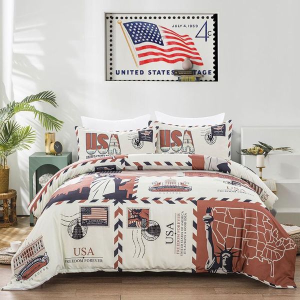 

bedding sets 2/3 pcs state geographic stamps set 3d printing duvet cover double-sided bed line for kid quilt