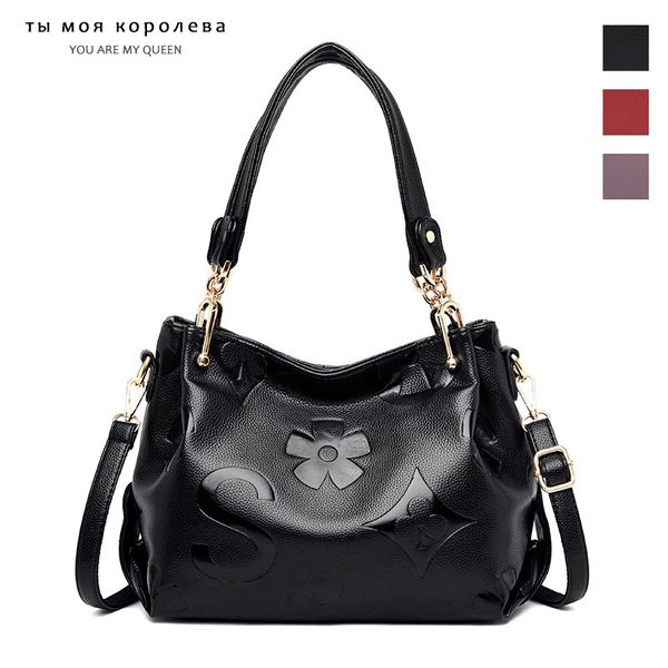 

women elegant floral shoulder bag handbags female large capacity tote bag casual pu leather designer women messenger 2020