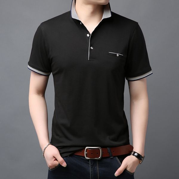 

2020 new summer brand designer white shirt men short sleeve casual turn down collar fashions men clothing, White;black