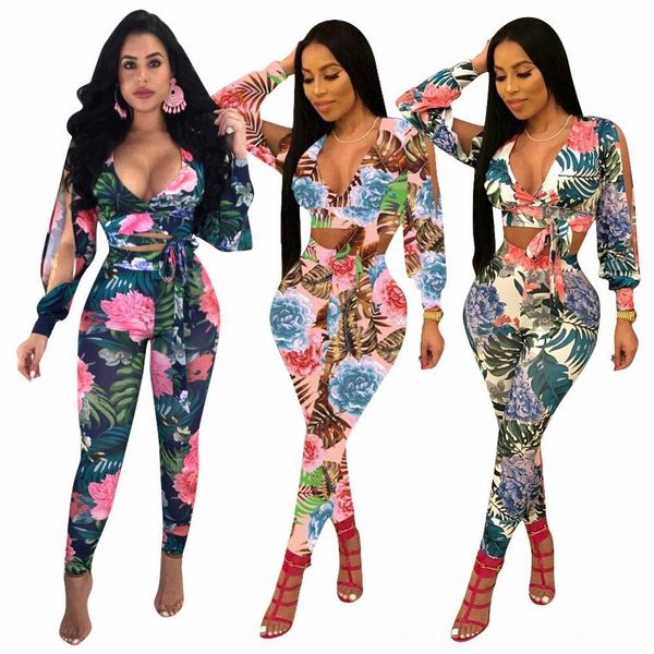 

dpq9y l5199 women's sleeve split printing casual two-piece set 3 colors l5199 digital women's sleeve split digital printing casual, Gray
