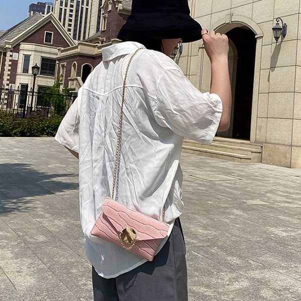 

vintage alligator chains mini flap bags women shoulder hand bag metal sheets rivet