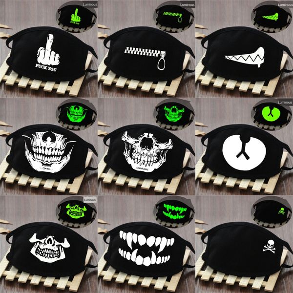 

stock diy protective ice silk cotton face mask mascherine camouflage strawberry print anti dust pm2.5 breathable mouth designer trump fac#60, Black