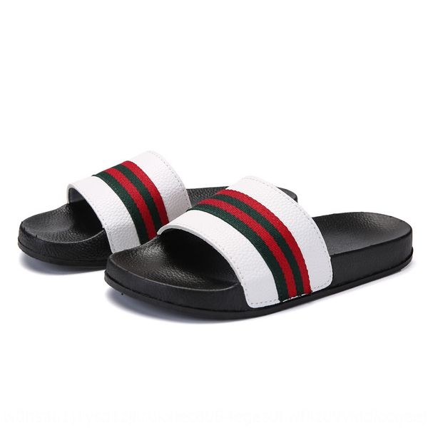

2020 new sandals lovers trendy sandals and casual korean style one-line slippers large size leather slippers