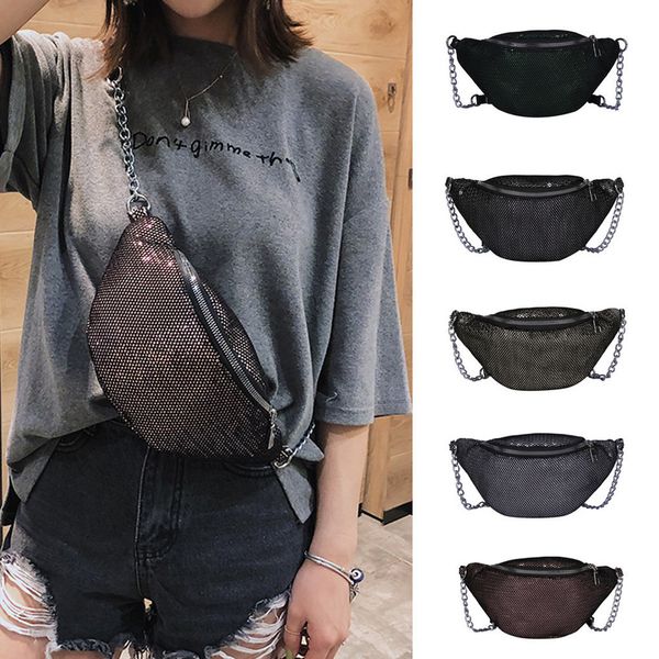 

fashion women lady bag grid mesh small crossbody bag waist chest messenger bag outdoor bolso mujer
