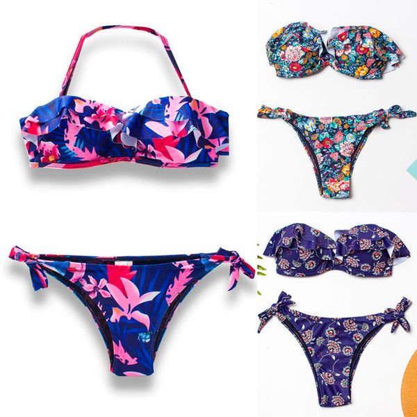 

are you sure not to click and see fashion women print bikini push up pad swimwear set bathing swimsuit dropshipping, White;black