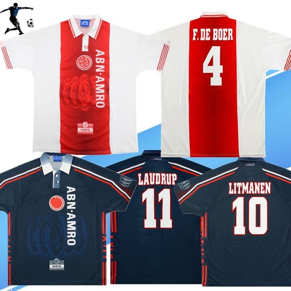 

1997 1998 aja home away shirt retro classic soccer jerseys michael laudrup litmanen oliseh kanu 97 98 classic retro football shirts, Black;yellow