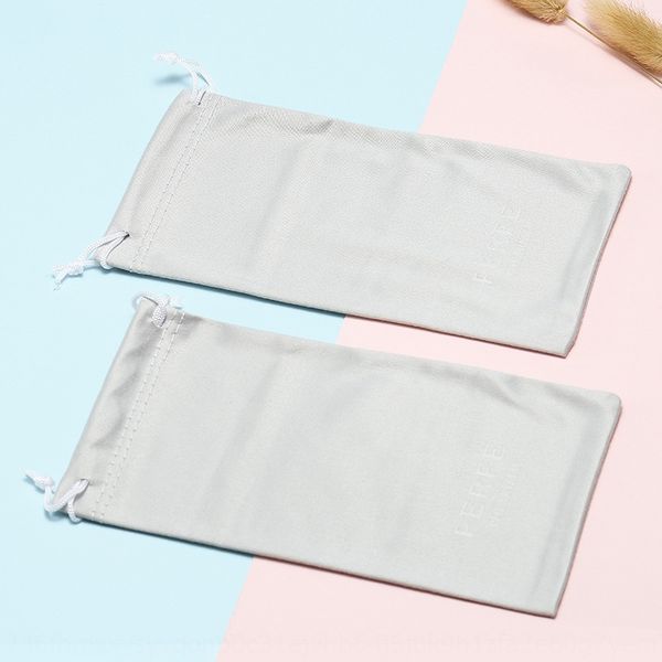 

microfiber beige cloth cloth dual-purpose sun plain needle one glasses bag double rope glasses bag, Blue