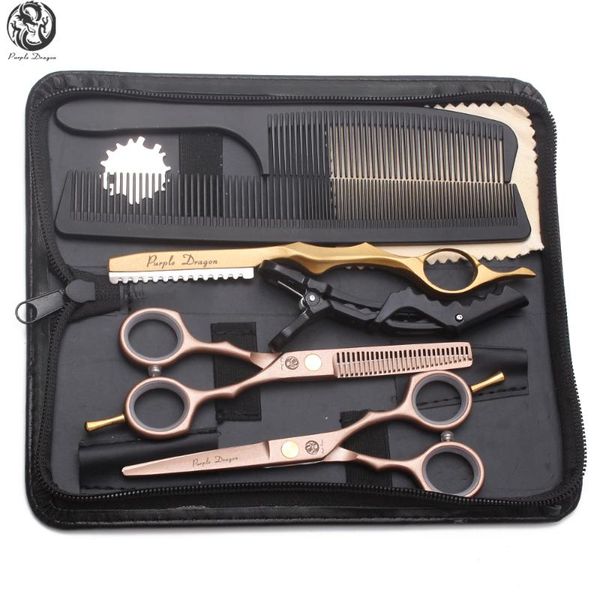 

suit 5.5" purple dragon rose gold stainless barber makas cutting / thinning shears professional hair scissors salon tools z1104