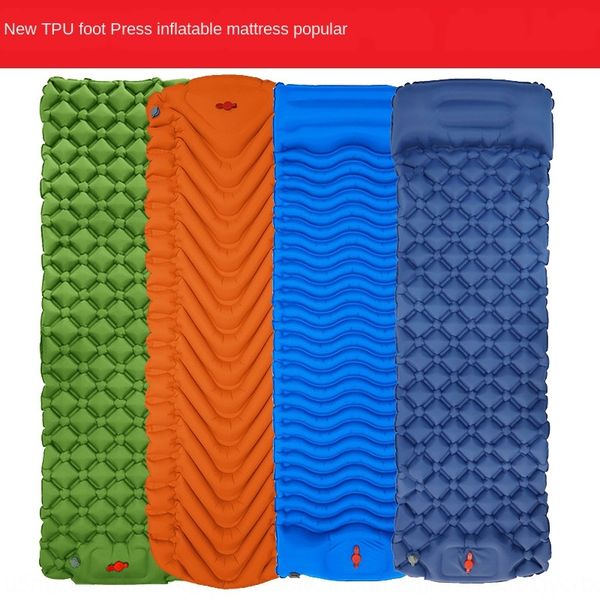 

tpu foot pressing inflatable single outdoor tent sleeping pad camping ultra inflatable diamond tent diamond light moisture-proof pad