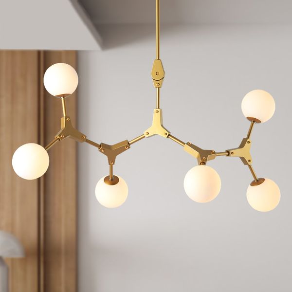 

magic bean chandelier glass pendant lights golden iron branches pendant lamps living room lamps american art restaurant bar hang lighting